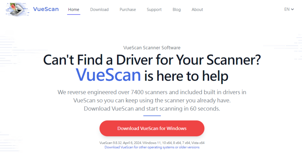 VueScan OCR Software