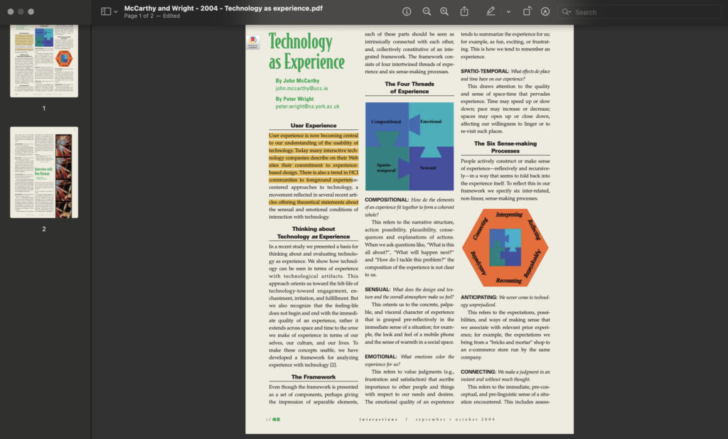 Apple Preview the built-in PDF reader and editor