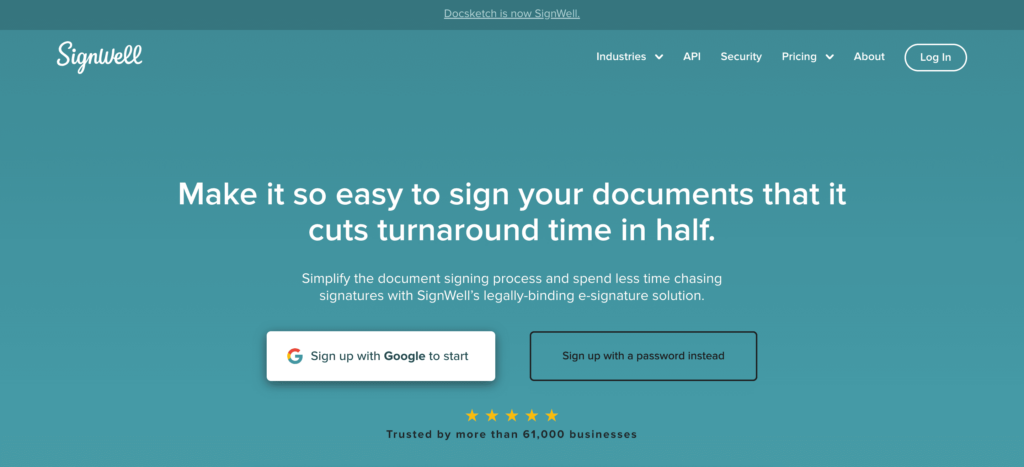 SignWell (formerly Docsketch)