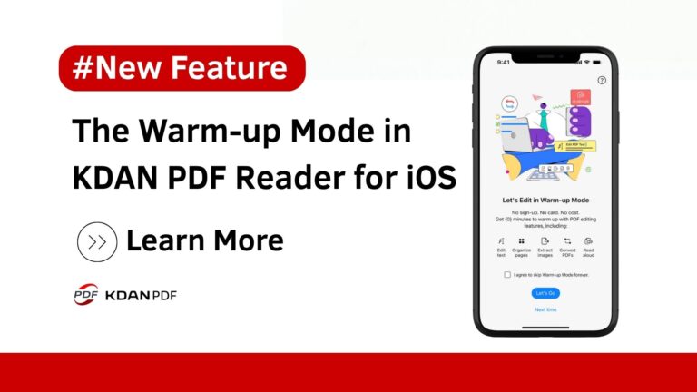 Introduce the Warm-up Mode in KDAN PDF for iOS