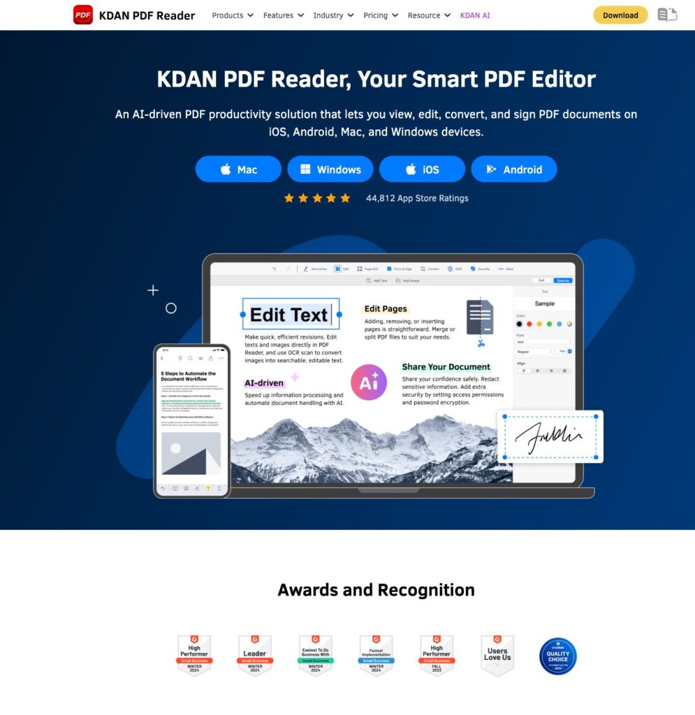 KDAN PDF Reader Overview