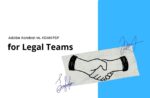 Illustration of a handshake with signatures, representing Adobe Acrobat vs. KDAN PDF for legal teams