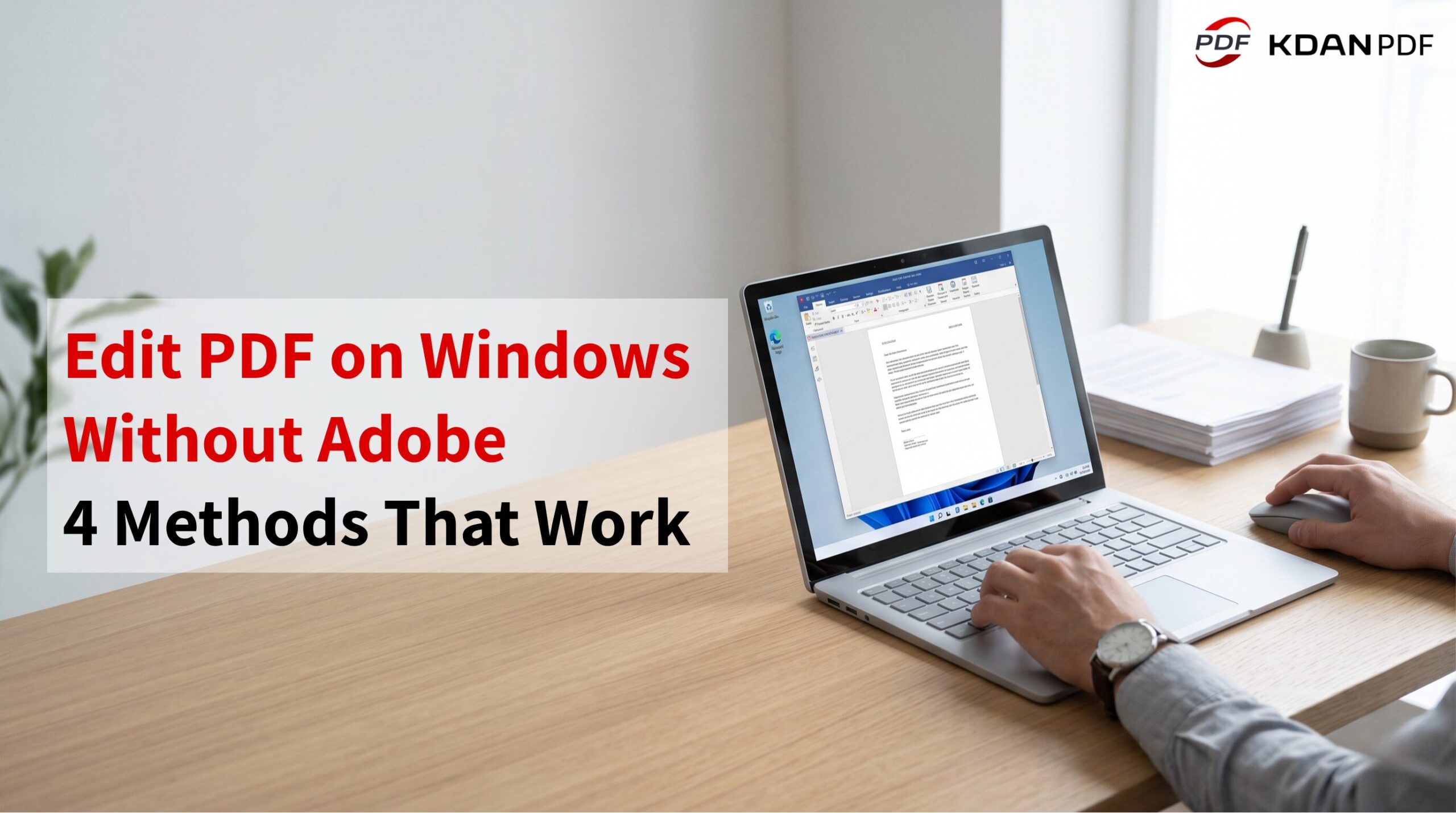 Edit PDF on Windows Without Adobe — 4 Methods That Work